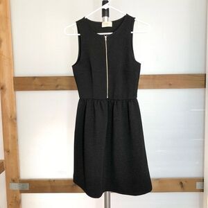 ANTHRO EVERLY Metallic Shimmering Fit & Flare Sleeveelss Front Zipper Dress Sz S